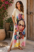 Robe Longue Bohème Frida & Fleurs – Taille Unique 38 à 46