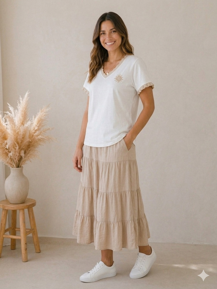 Jupe Douceur Nature beige Cocco  Bello