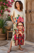 Robe Longue Bohème Frida Fleurie – Taille Unique 38 à 46