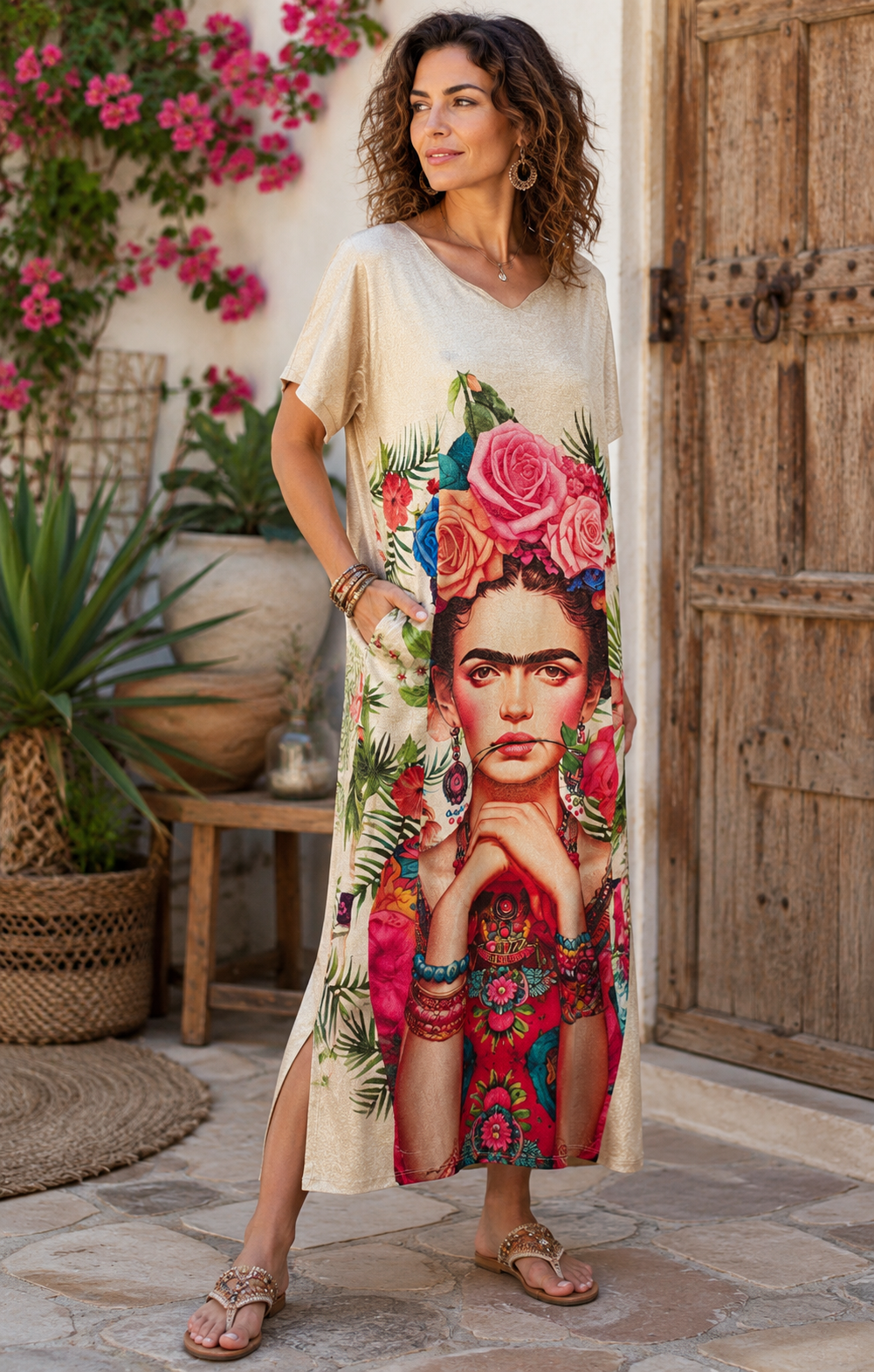 Robe Longue Bohème Frida Fleurie – Taille Unique 38 à 46