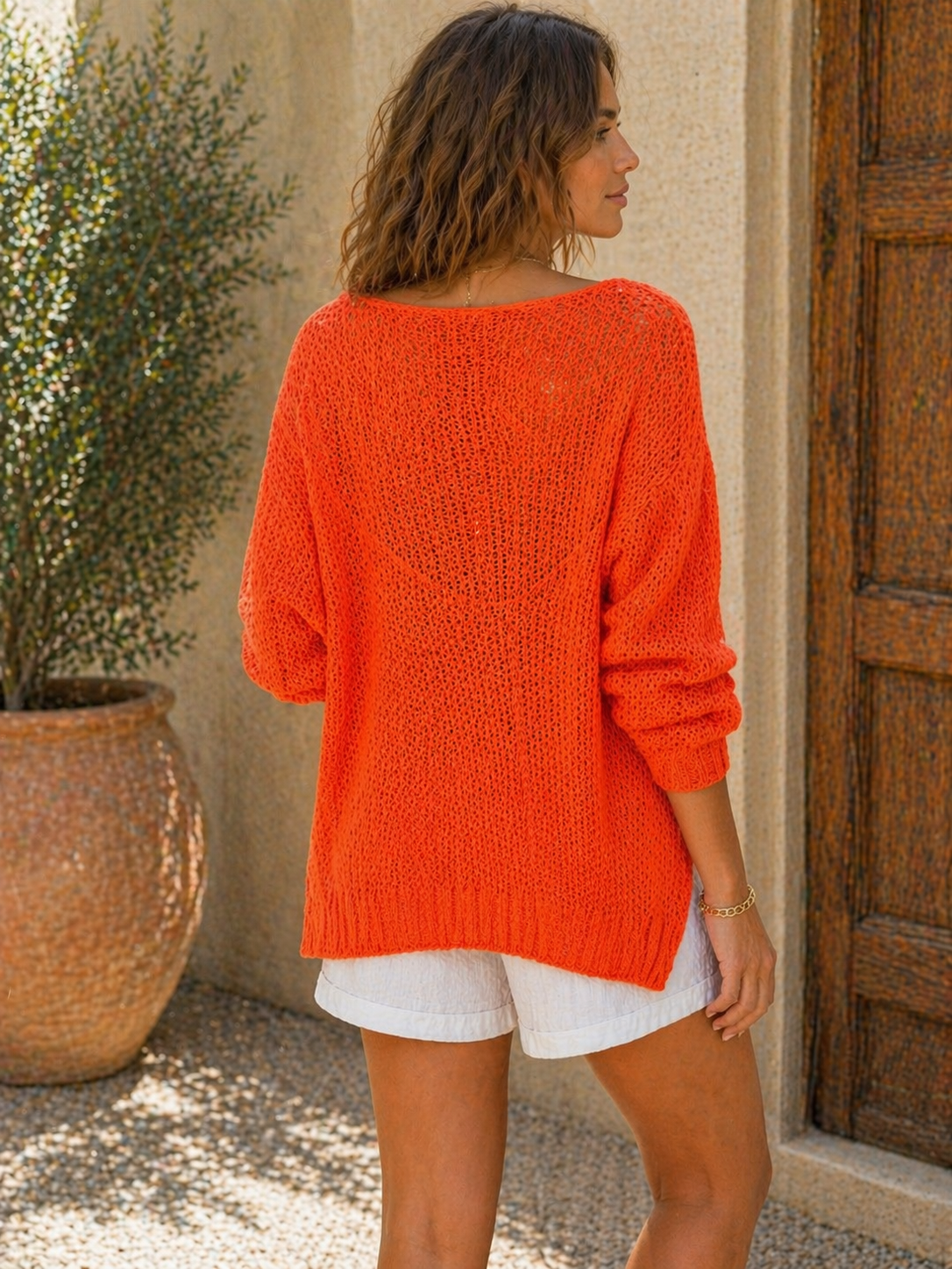 Pull bohème corail Cocco Bello