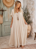 Robe Longue Bohème Chic Beige – Made in Italy