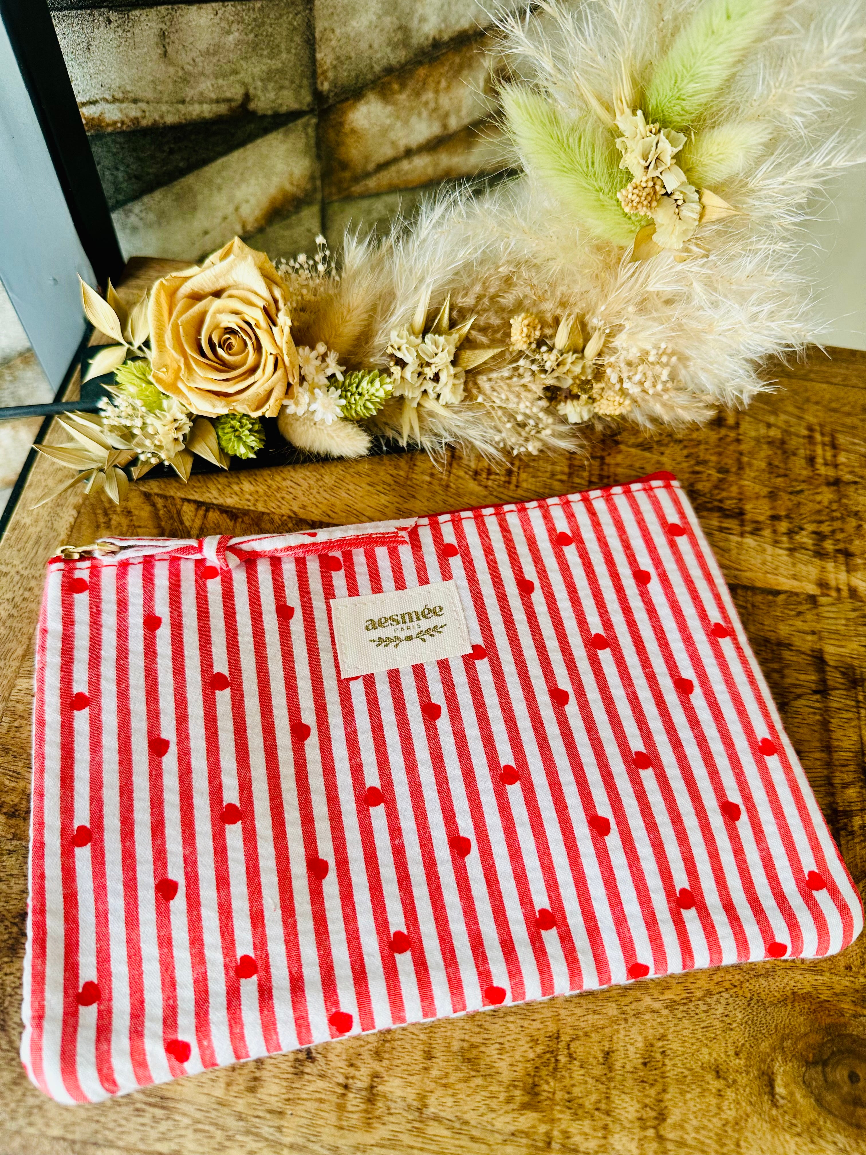 Pochette rayé coeur Aesmé Paris