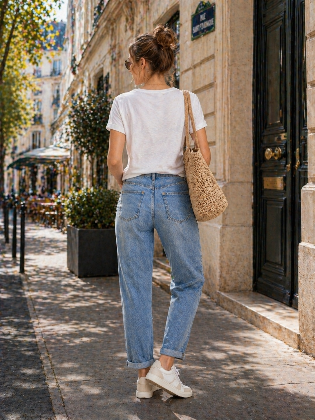 T-shirt Brodé bleu le soleil dans le cœur Cocco  Bello