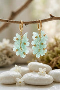 Boucles d’oreilles fleurs créole bleu lagon bohème chic