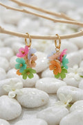 Boucles d’oreilles fleurs créole multicolores bohème fun & estivales