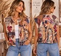 Gilet Sans Manches Imprimé Femme au Motif Bohème – Tendance