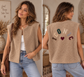 Gilet Sans Manches en Sherpa avec Motif Cœur – Tendance
